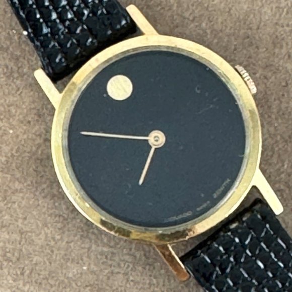 Vintage Zenith Movado Swiss Watch 1950's Stainless Steel Case has Gold Plating